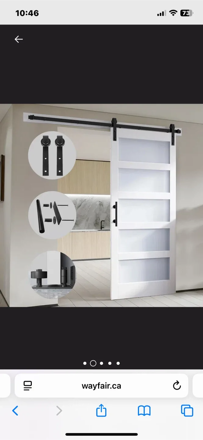S&Z TOPHAND Glass Sliding Barn Door Hardware Kit thumbnail