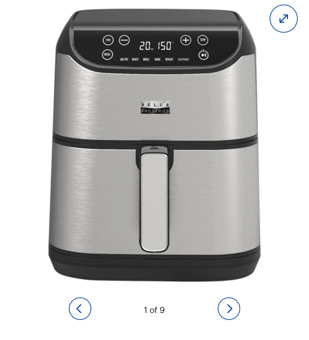 BRAND NEW ! Bella Pro 5.7L Air Fryer - Stainless Steel