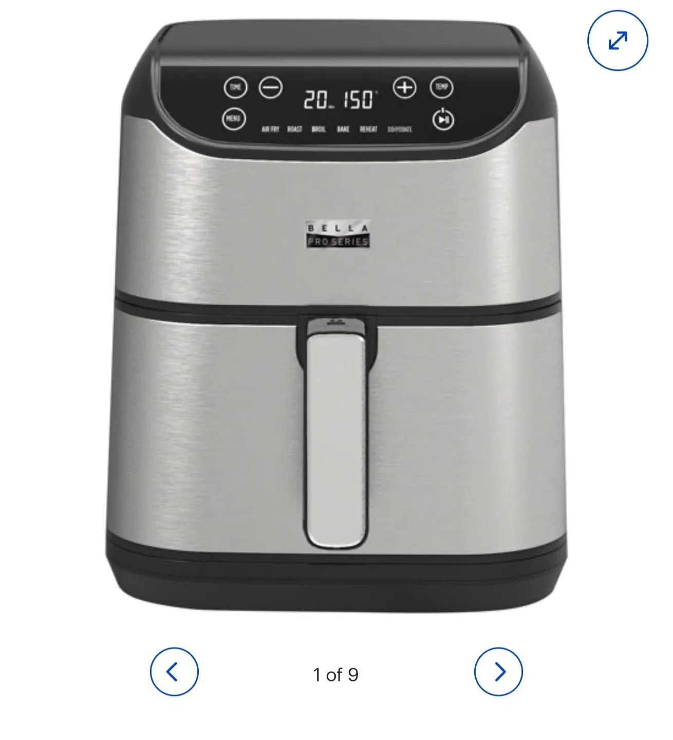 BRAND NEW ! Bella Pro 5.7L Air Fryer - Stainless Steel thumbnail