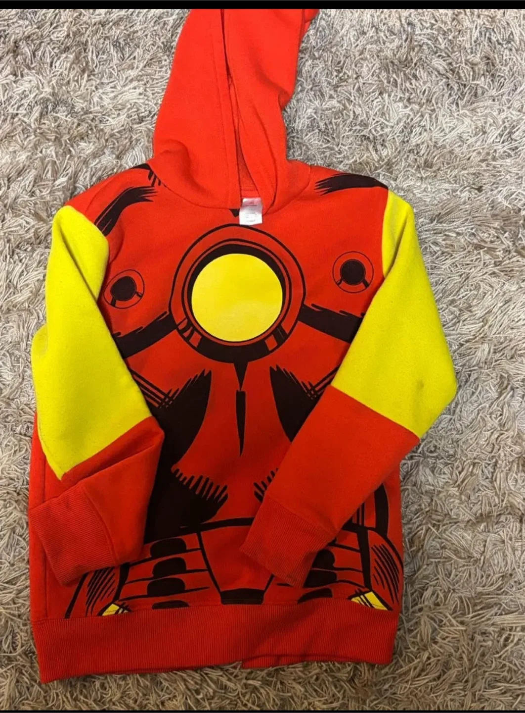 Boys Iron Man Hoodie, Red & Yellow thumbnail
