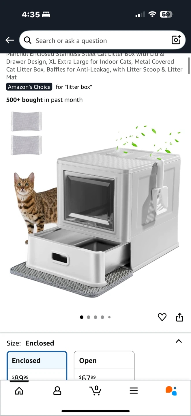 Marchut Enclosed Cat Litter Box - XL Extra Large