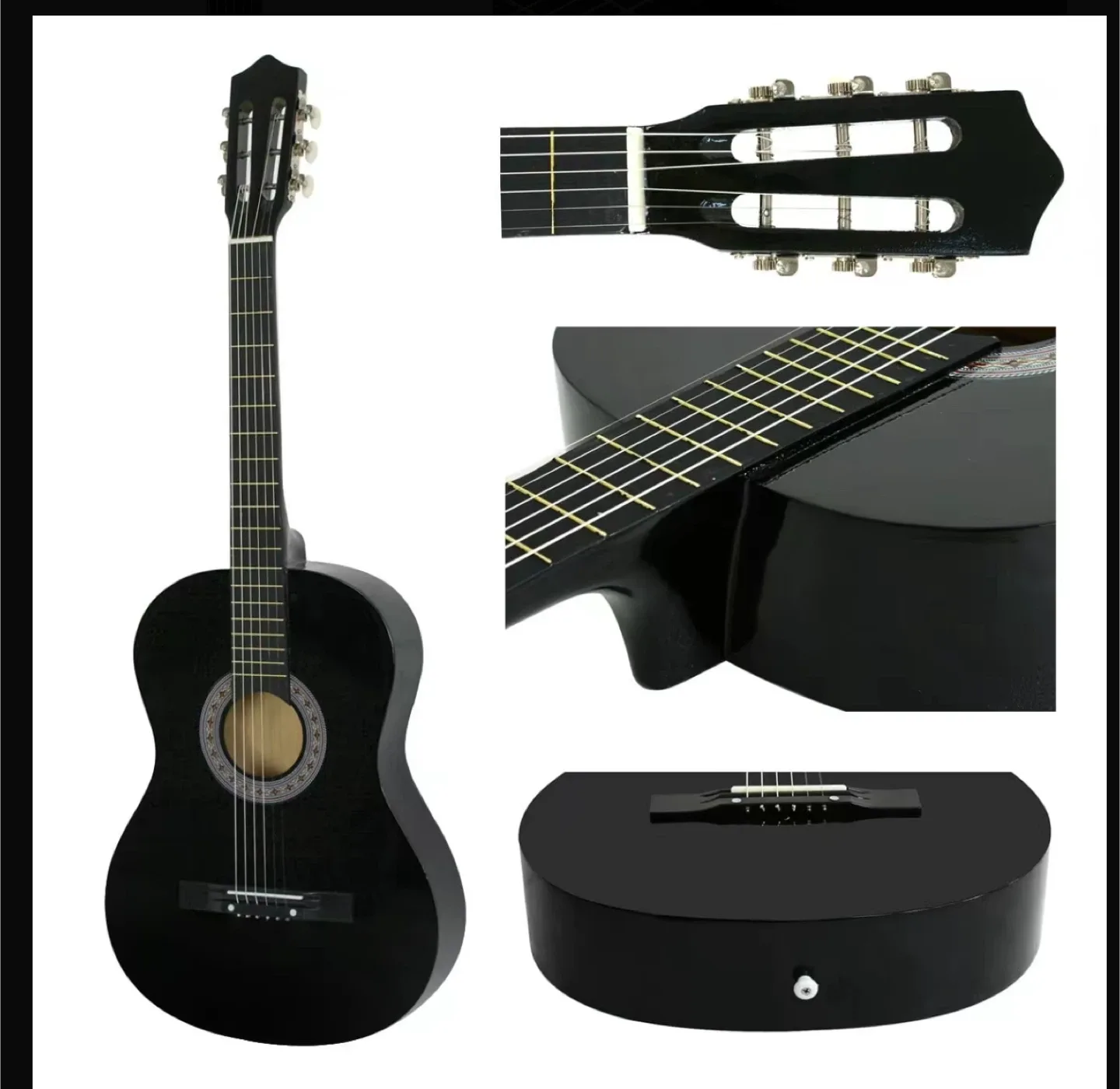 Zeny 38-in Kids Acoustic Guitar - Black image indicator(4)