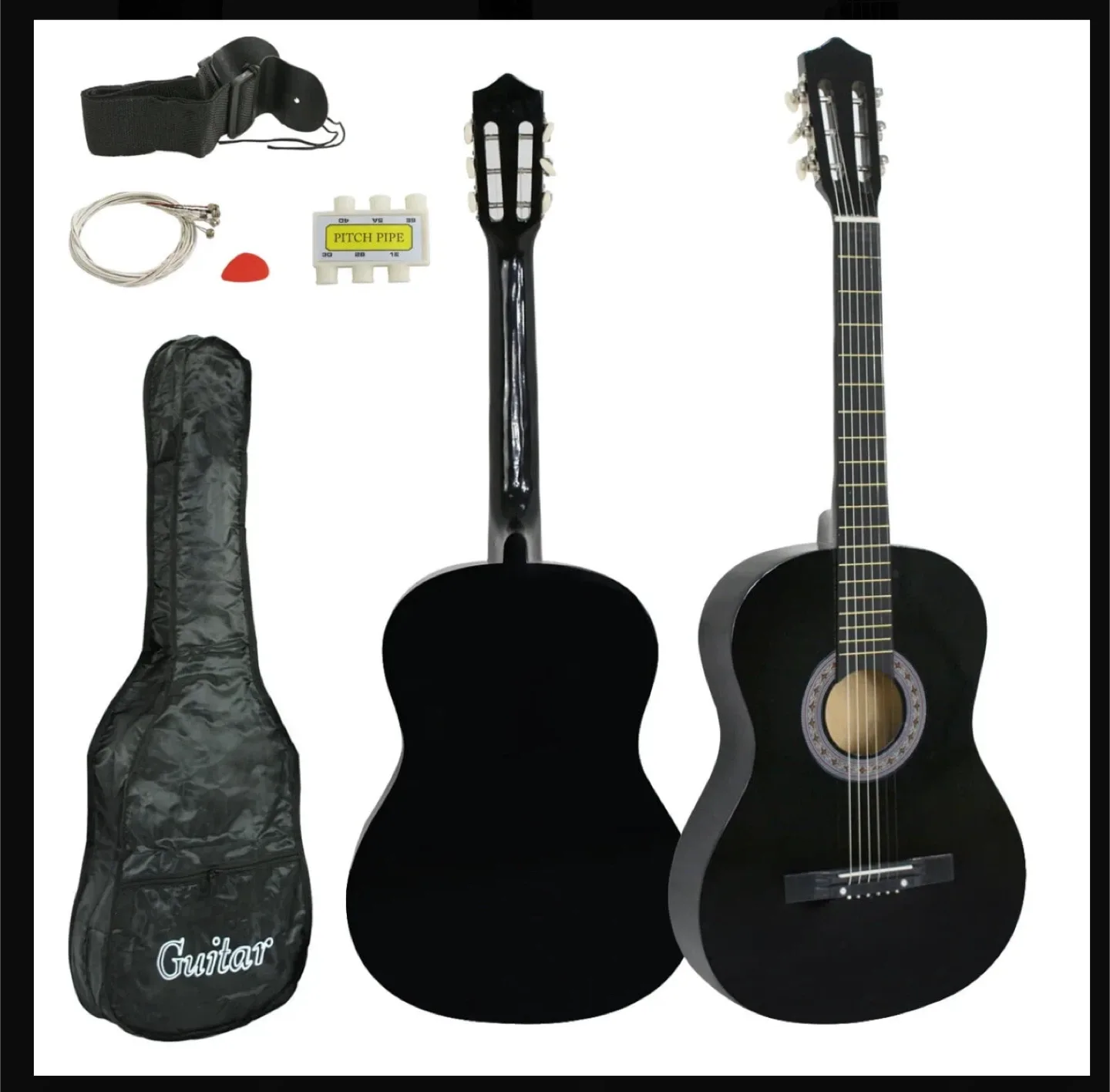 Zeny 38-in Kids Acoustic Guitar - Black image indicator(6)