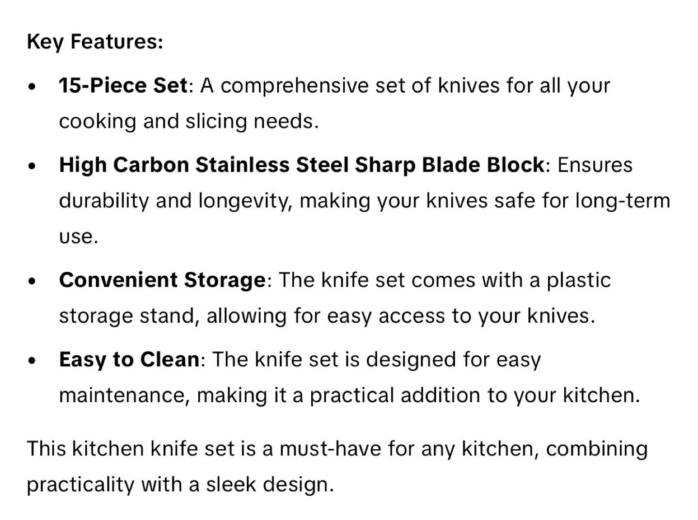 Kitchen 15-Piece Knife Set with Block - Black image indicator(5)
