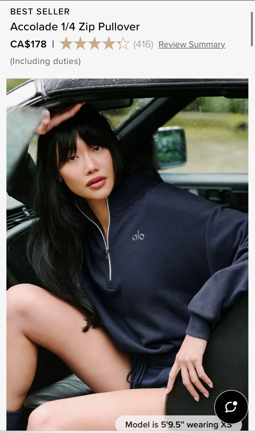 ALO Accolade 1/4 Zip Pullover - Navy image indicator(4)