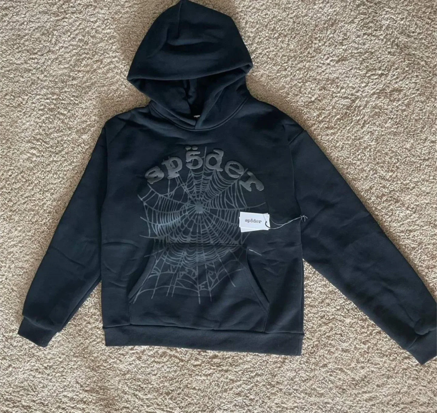 Sp5der Phantom Black Web Hoodie - All Sizes - NWT thumbnail