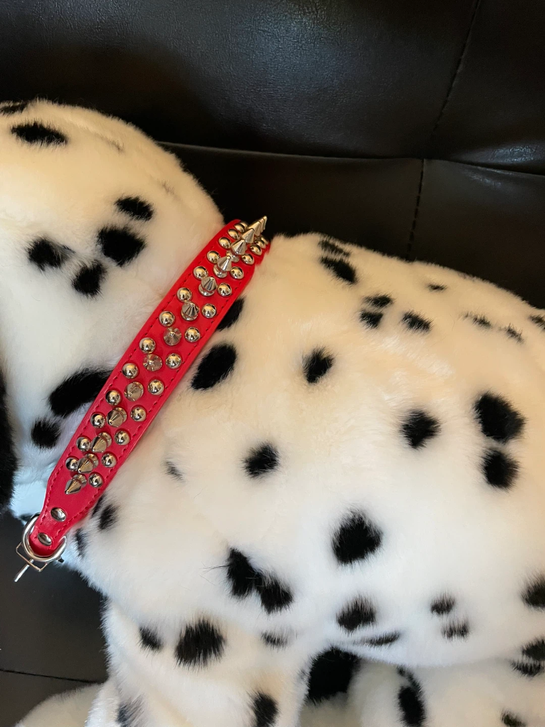 Beautiful Red Studded Dog Collar - photo 4
