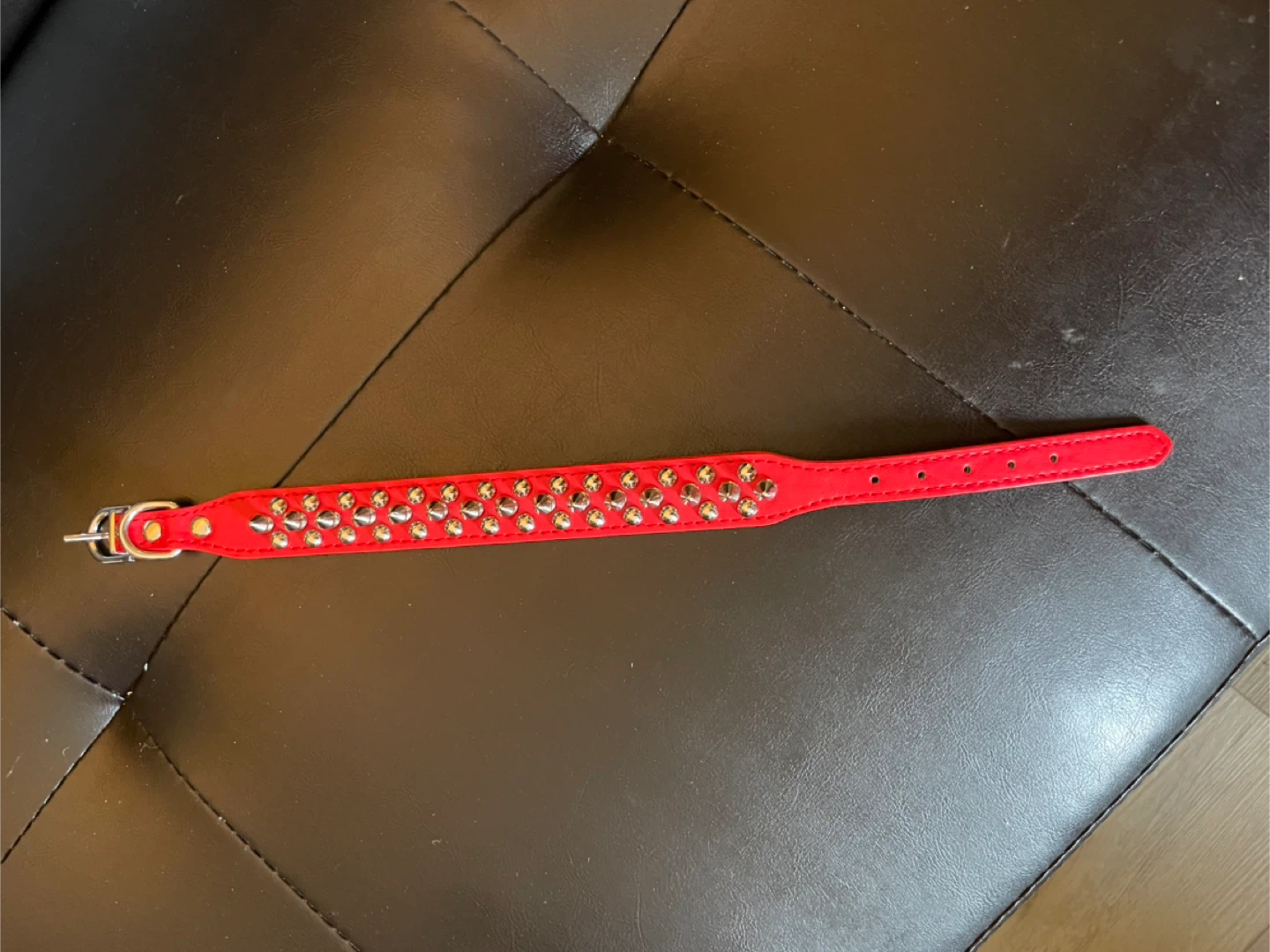 Beautiful Red Studded Dog Collar - photo 2