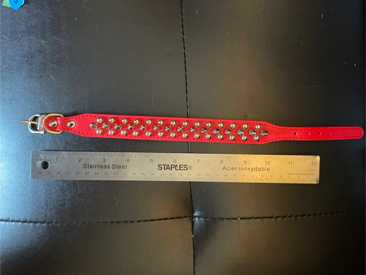 Beautiful Red Studded Dog Collar - photo 3
