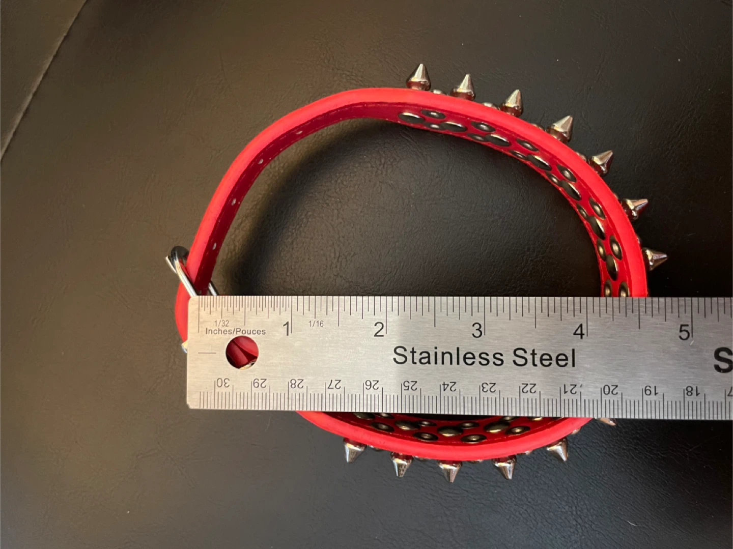 Beautiful Red Studded Dog Collar - photo 5