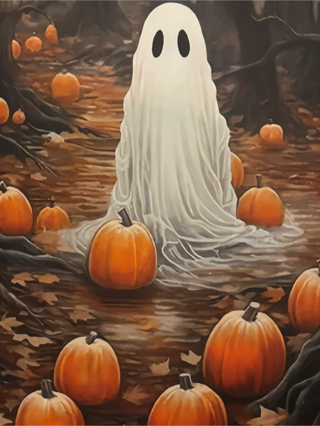 Pumpkin Patch Ghost Canvas Wall Art-Ready To Hang image indicator(5)
