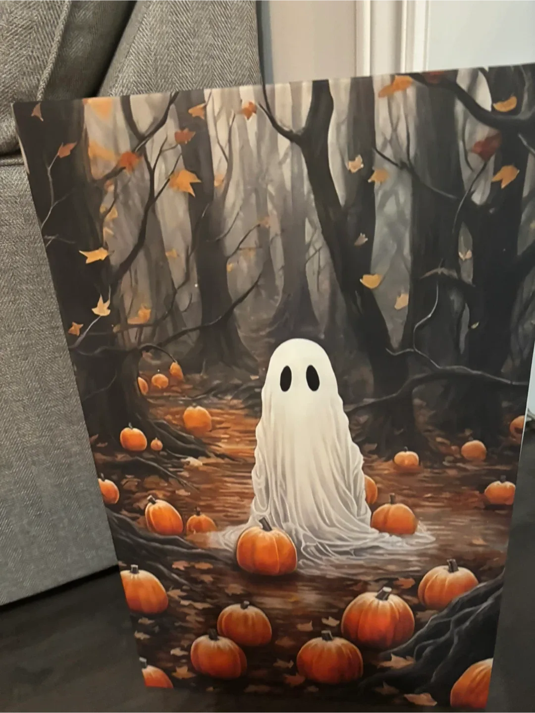 Pumpkin Patch Ghost Canvas Wall Art-Ready To Hang image indicator(4)