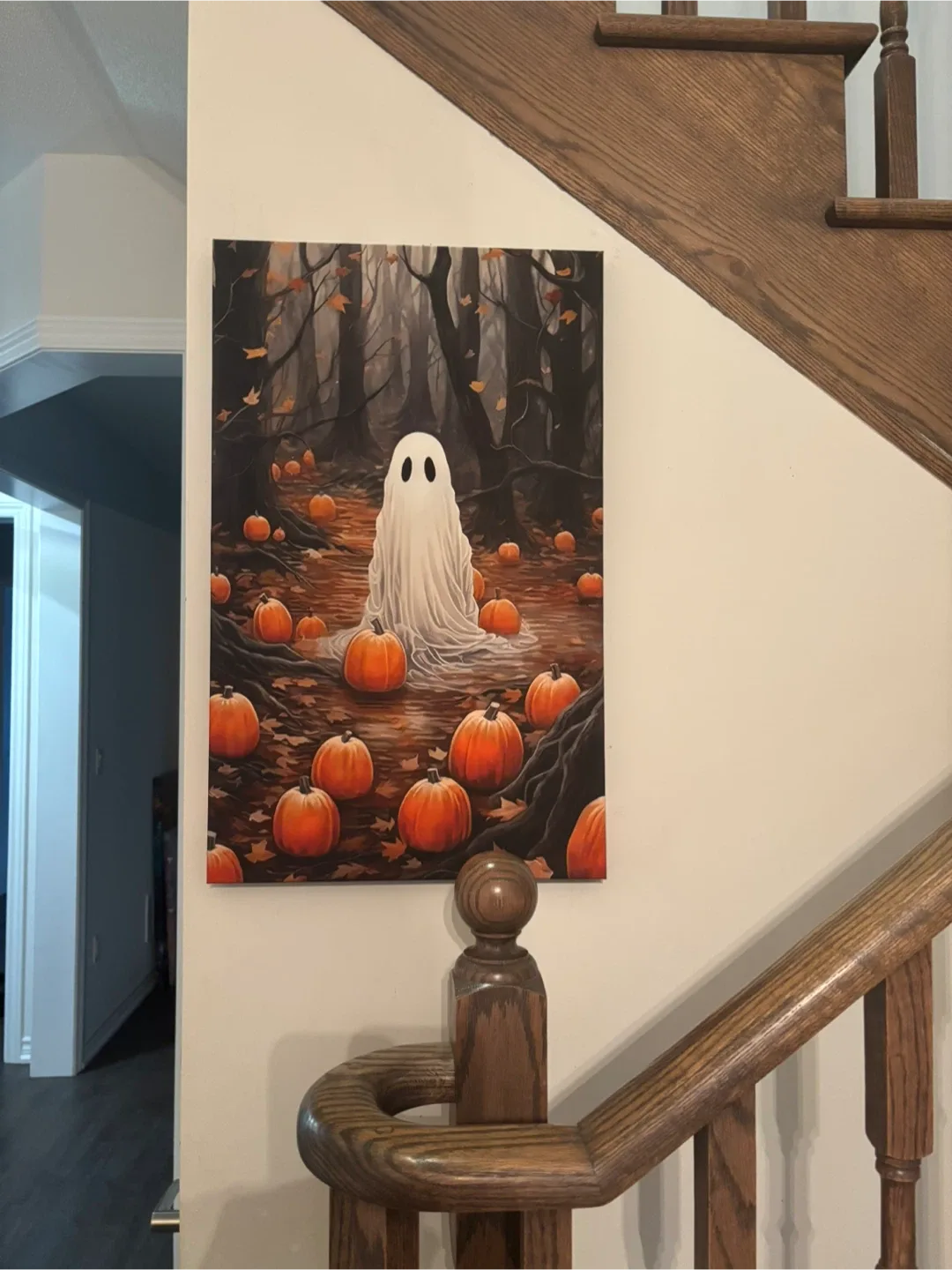 Pumpkin Patch Ghost Canvas Wall Art-Ready To Hang image indicator(3)
