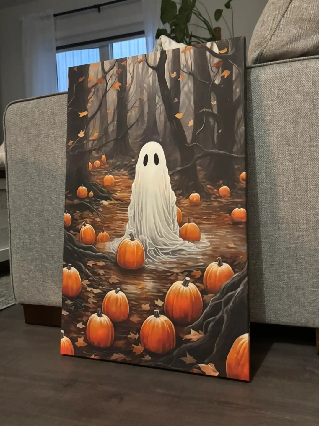 Pumpkin Patch Ghost Canvas Wall Art-Ready To Hang image indicator(2)