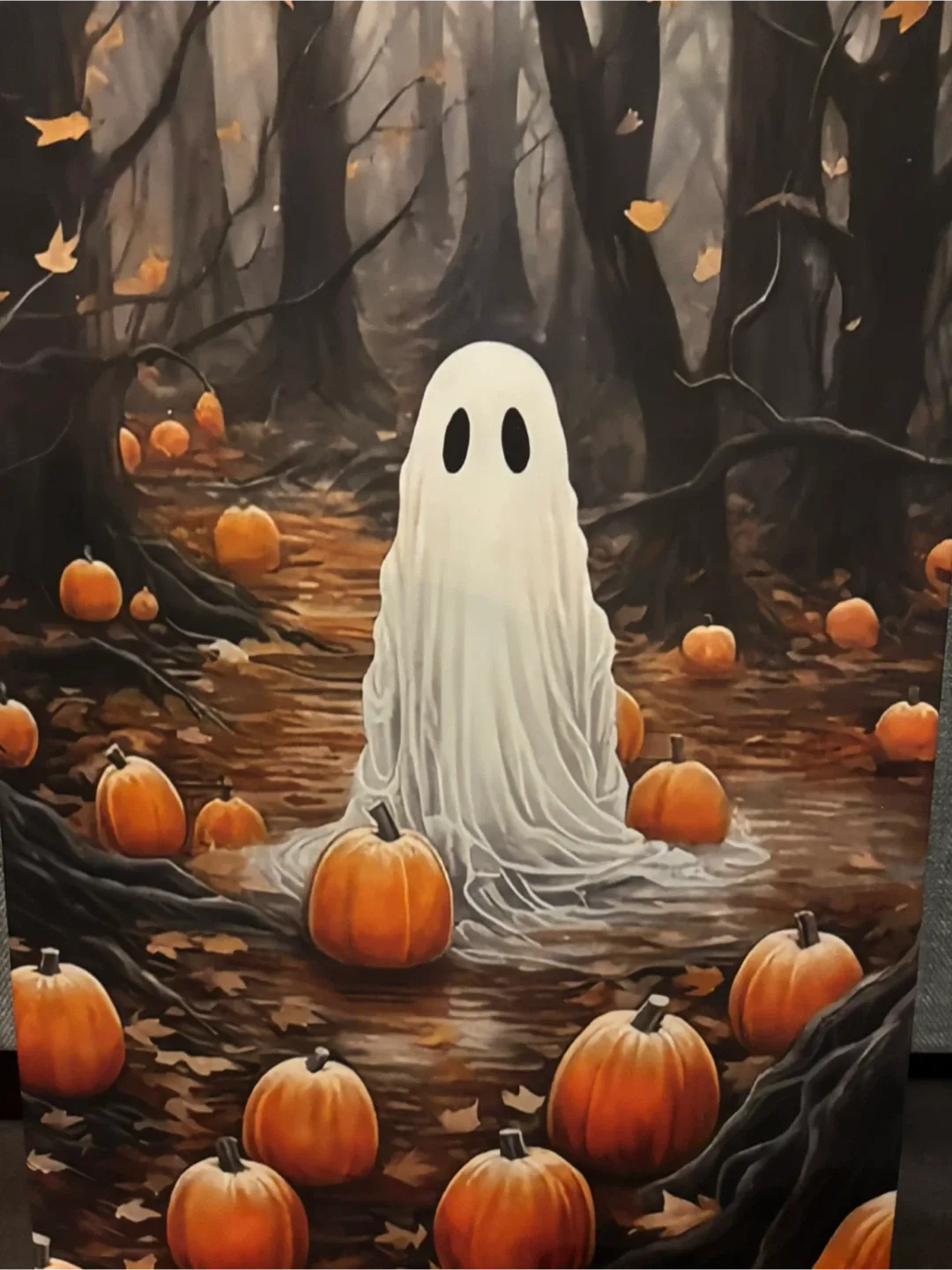 Pumpkin Patch Ghost Canvas Wall Art-Ready To Hang image indicator(7)