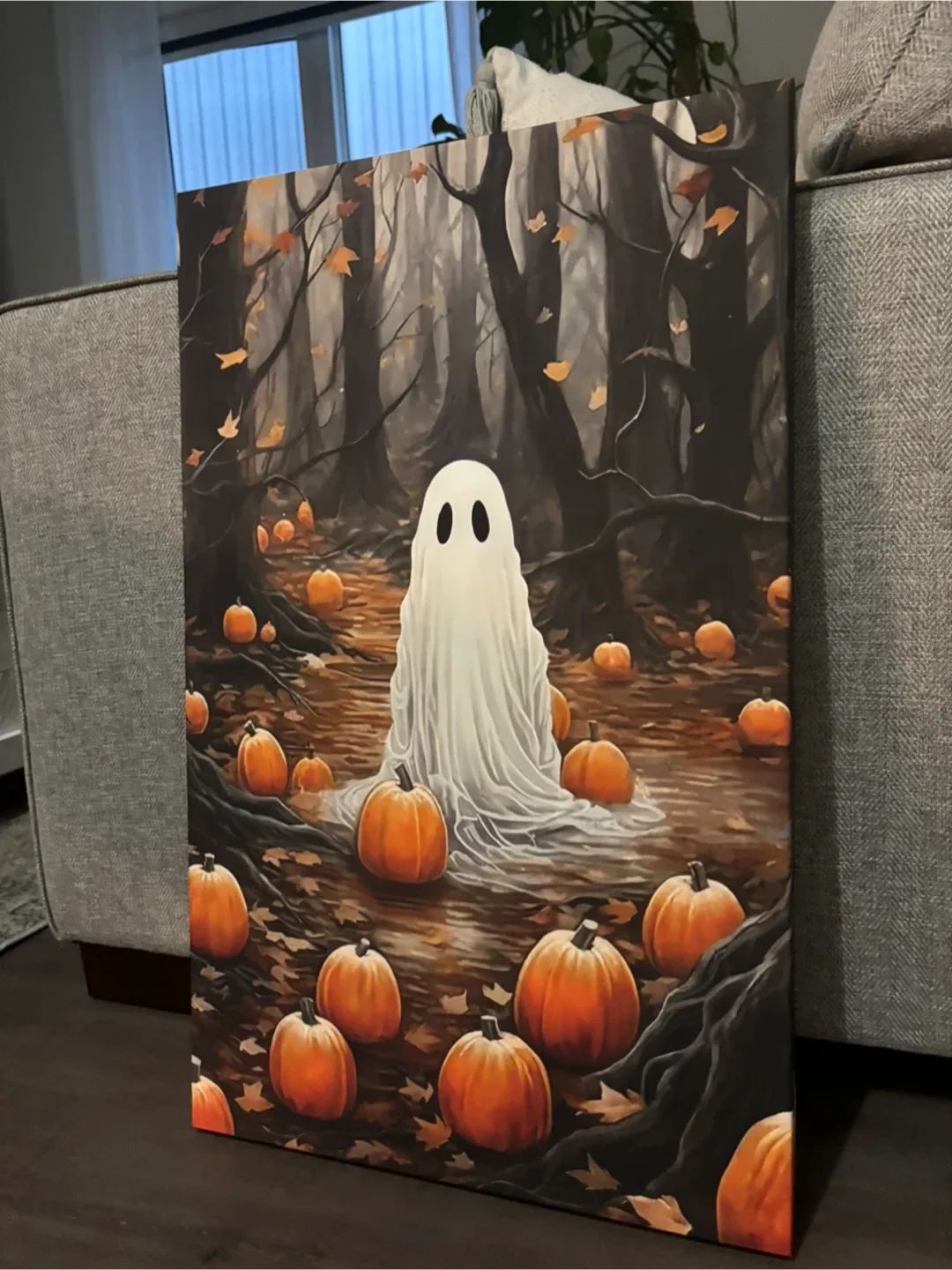 Pumpkin Patch Ghost Canvas Wall Art-Ready To Hang image indicator(8)