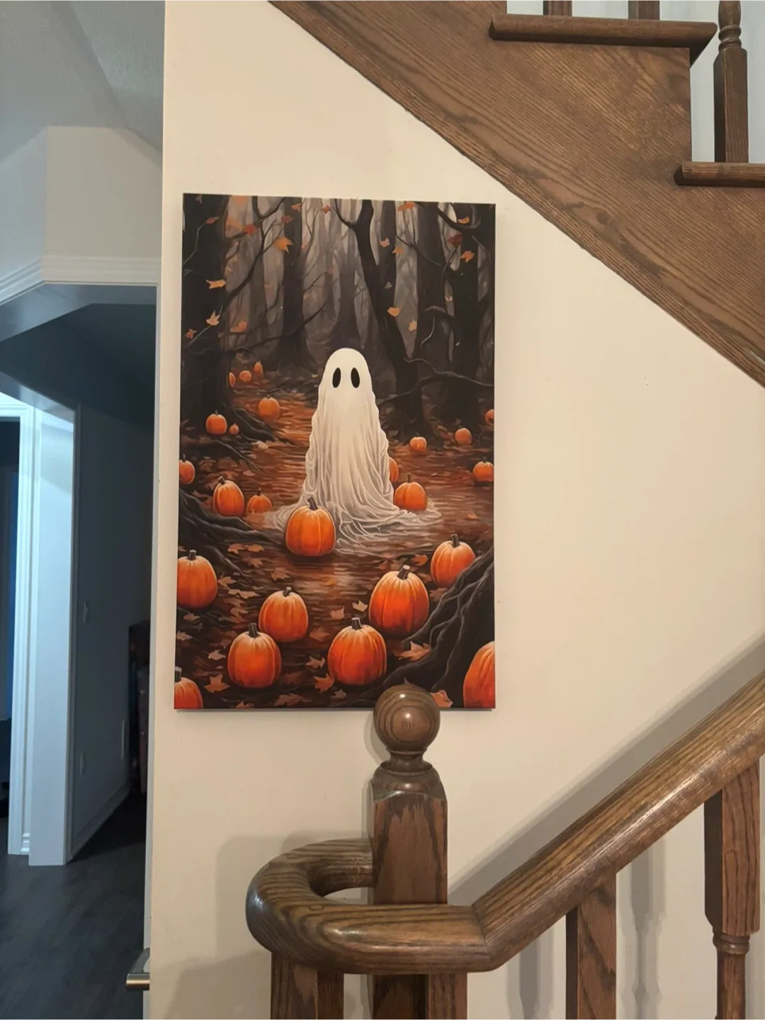 Pumpkin Patch Ghost Canvas Wall Art-Ready To Hang image indicator(10)