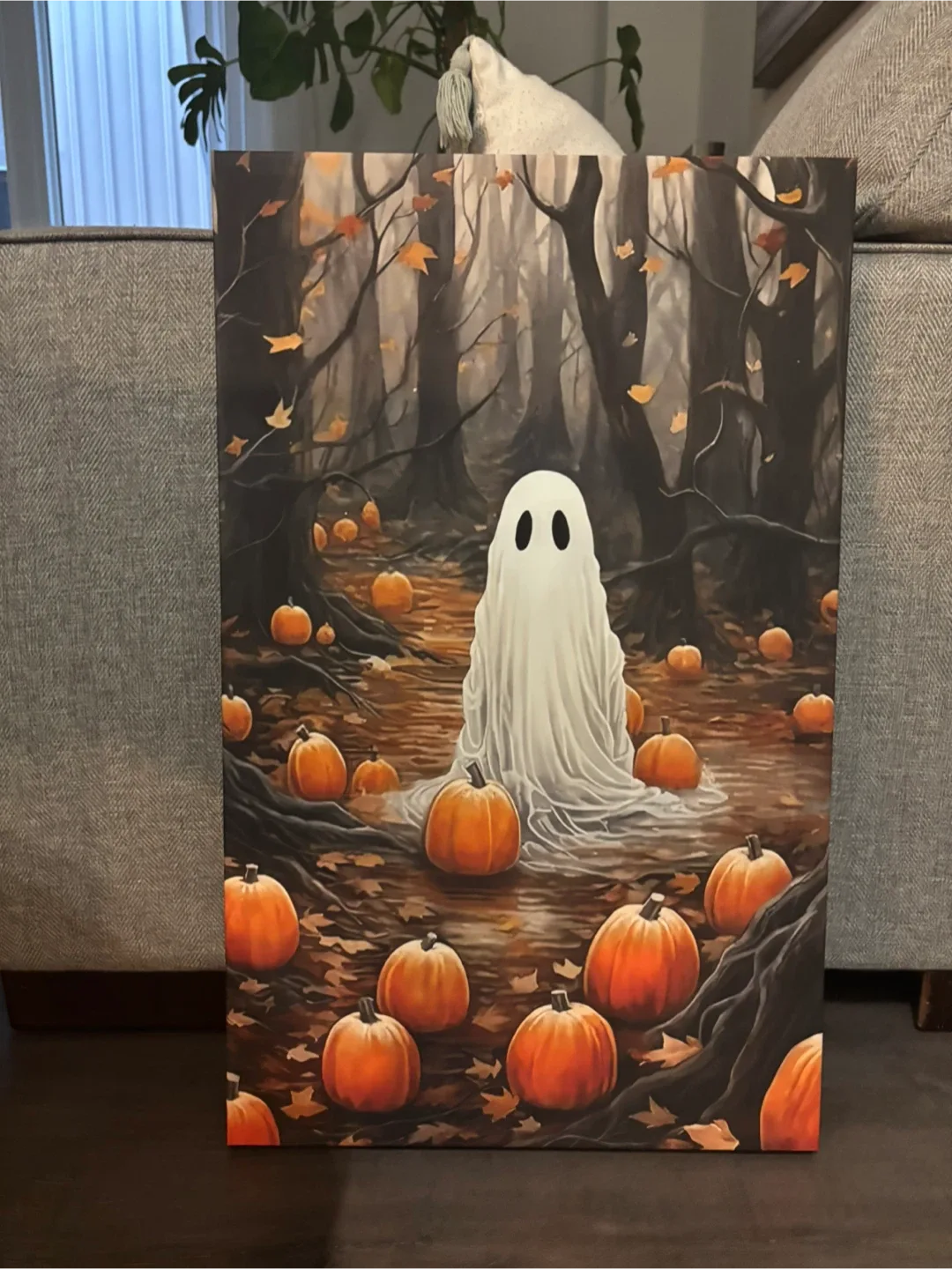 Pumpkin Patch Ghost Canvas Wall Art-Ready To Hang image indicator(9)