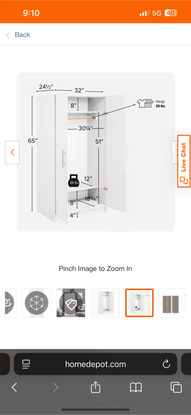 Prepac Elite White Wardrobe Cabinet - photo 5