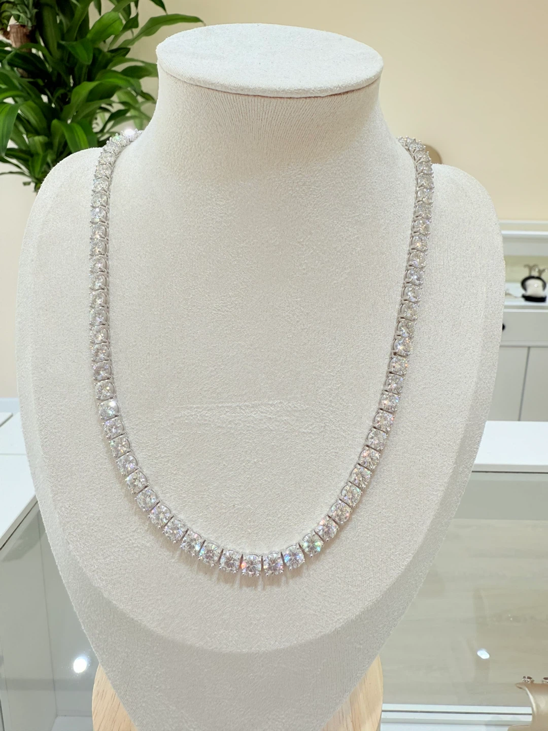 50cm 1 carat 925 sterling silver tennis necklace