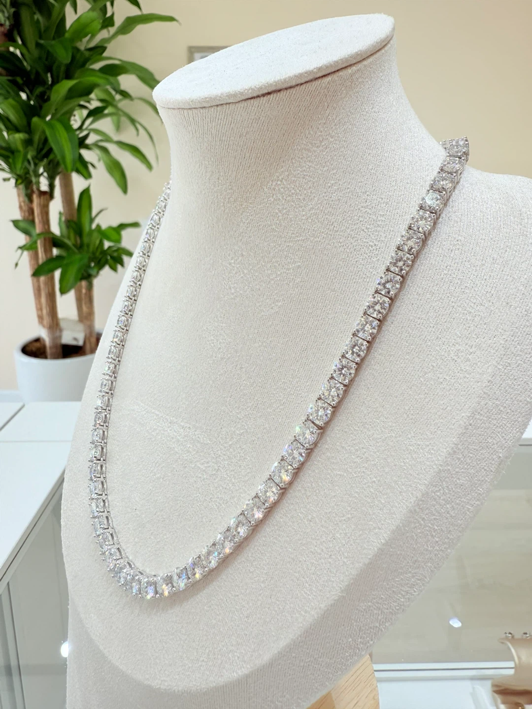 50cm 1 carat 925 sterling silver tennis necklace - photo 3