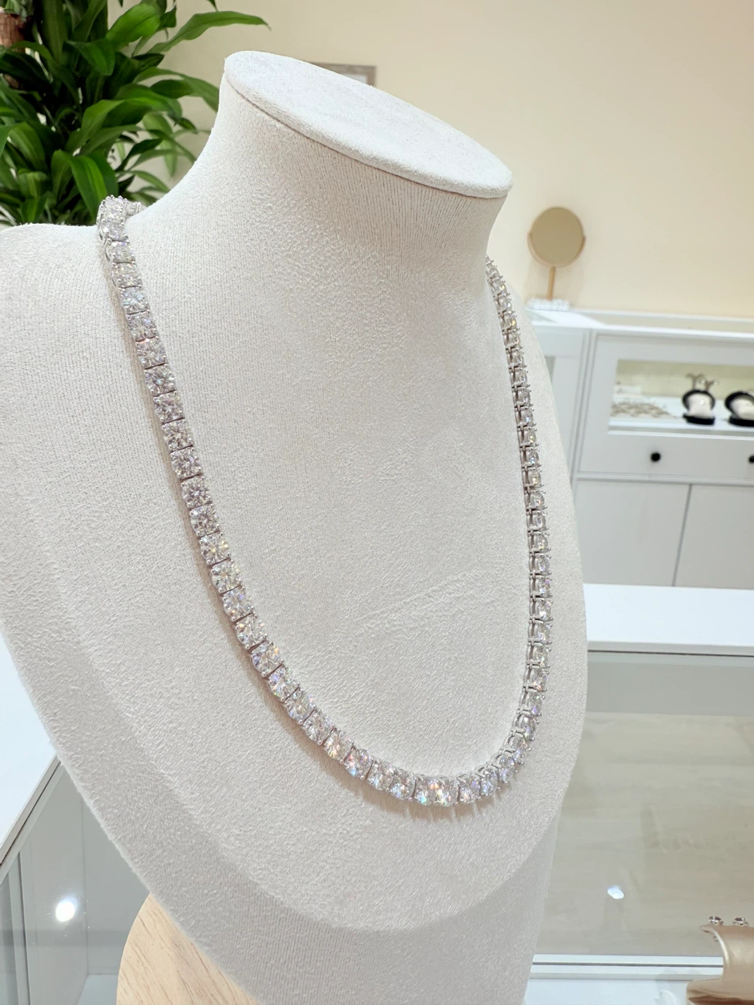 50cm 1 carat 925 sterling silver tennis necklace - photo 2