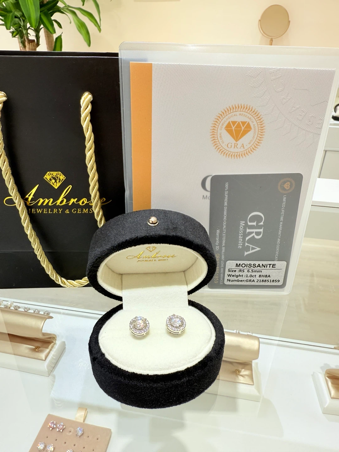 1 carat 925 sterling silver moissanite earrings