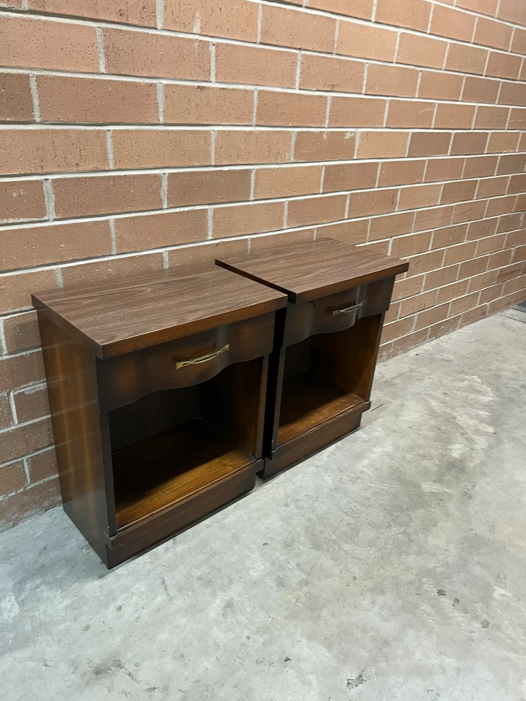 Pair of Dark Wood Nightstands - photo 2