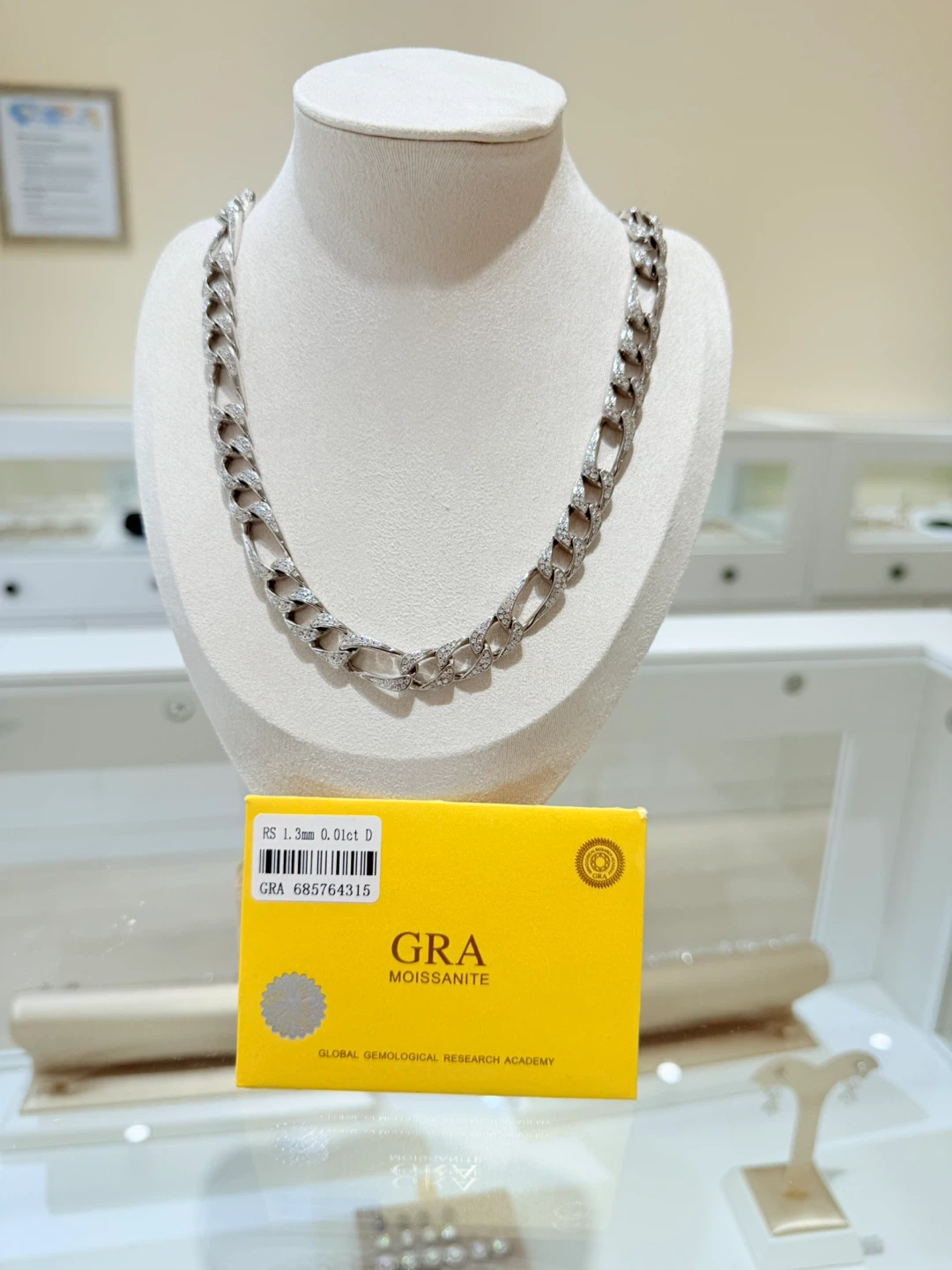 58cm 925 sterling silver Full moissanite Cuban chain - photo 5
