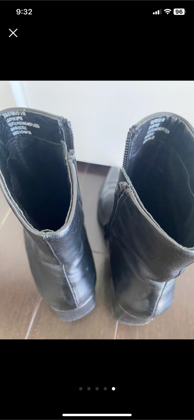 Steve Madden Black Leather Ankle Boots Size 6 - photo 5