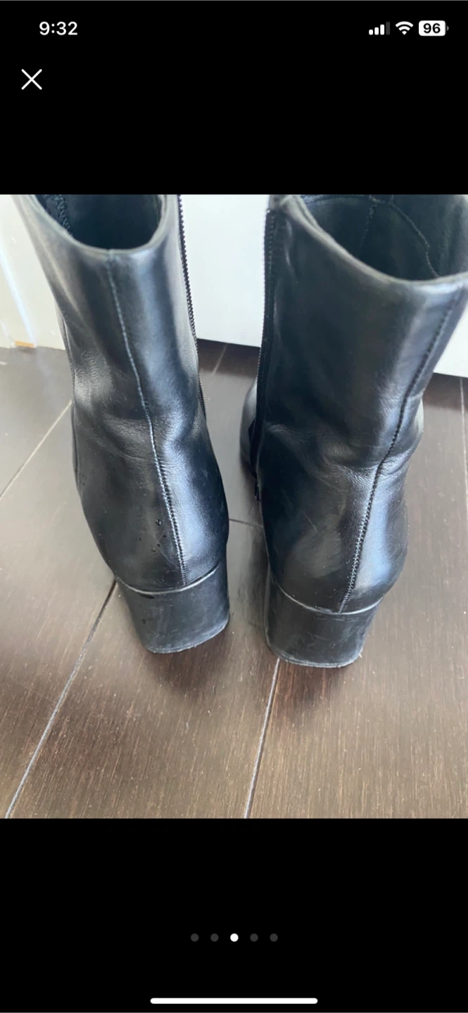 Steve Madden Black Leather Ankle Boots Size 6 - photo 3