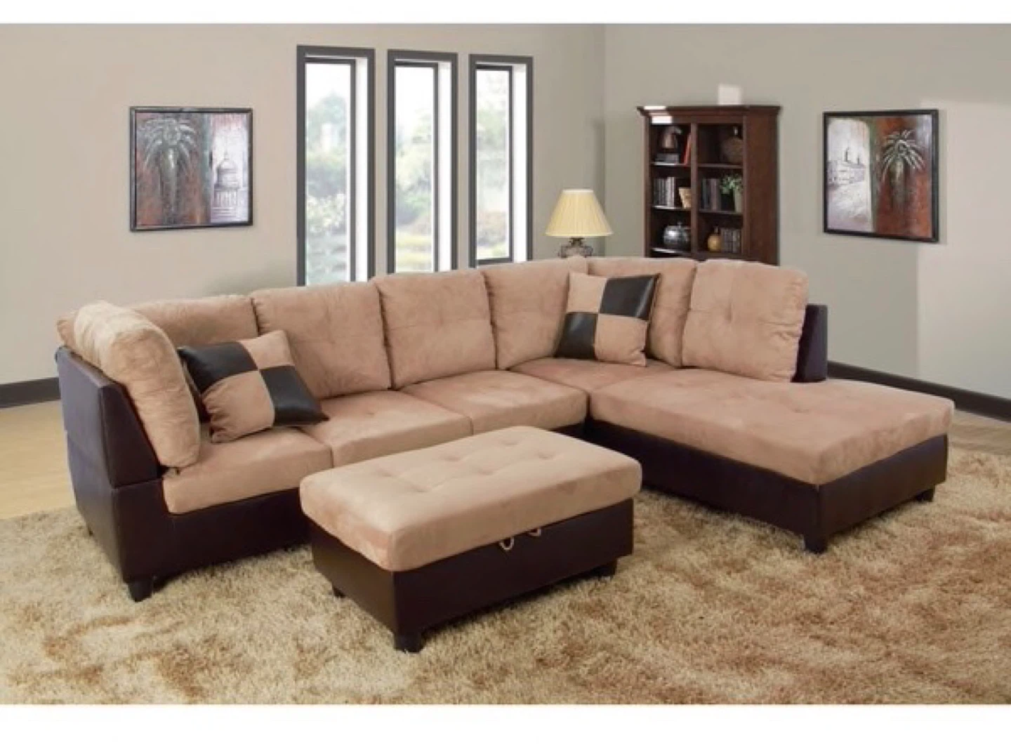 Sectional Sofa with Ottoman