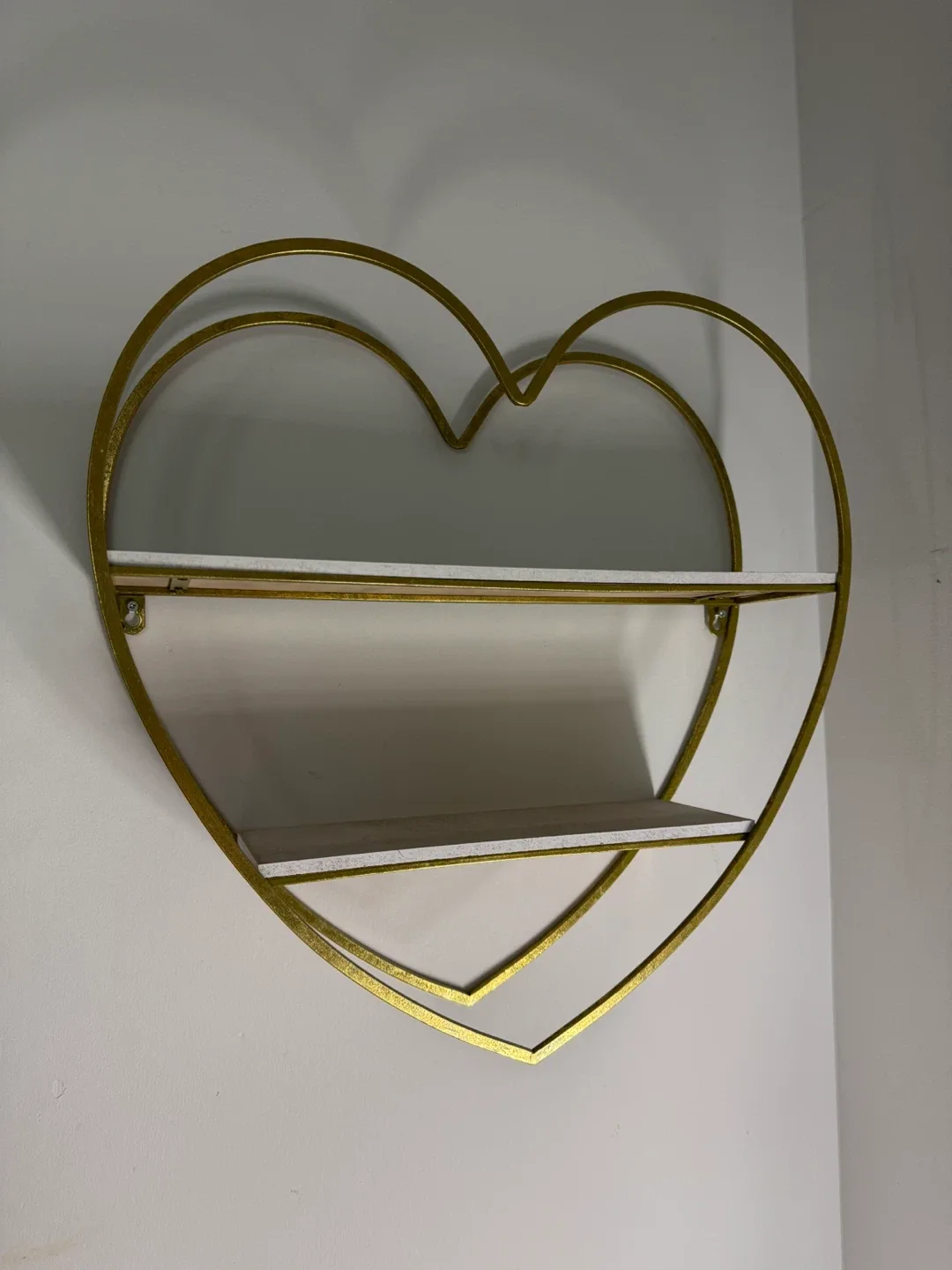 Heart Shaped Wall Shelf - Gold Accent