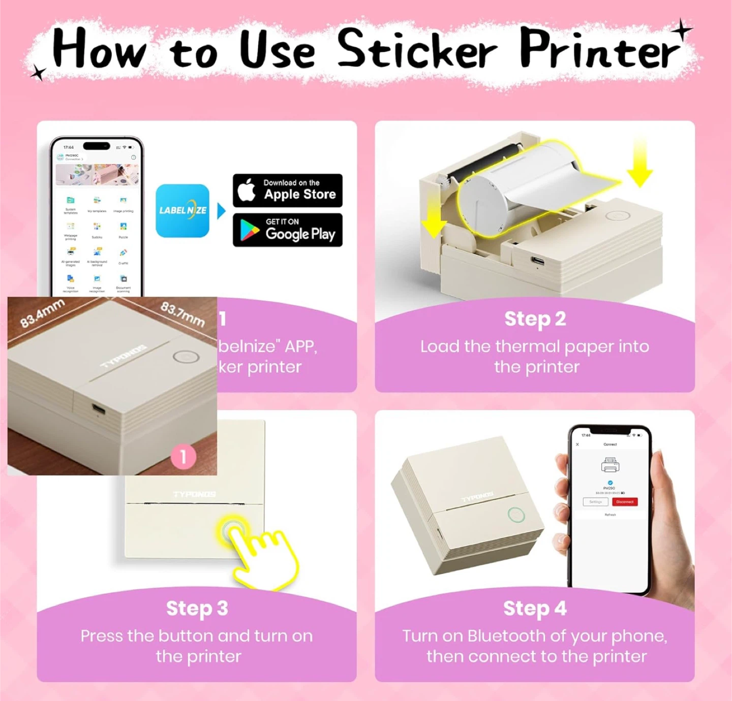 Sticker Printer mini Bluetooth thermal - photo 2