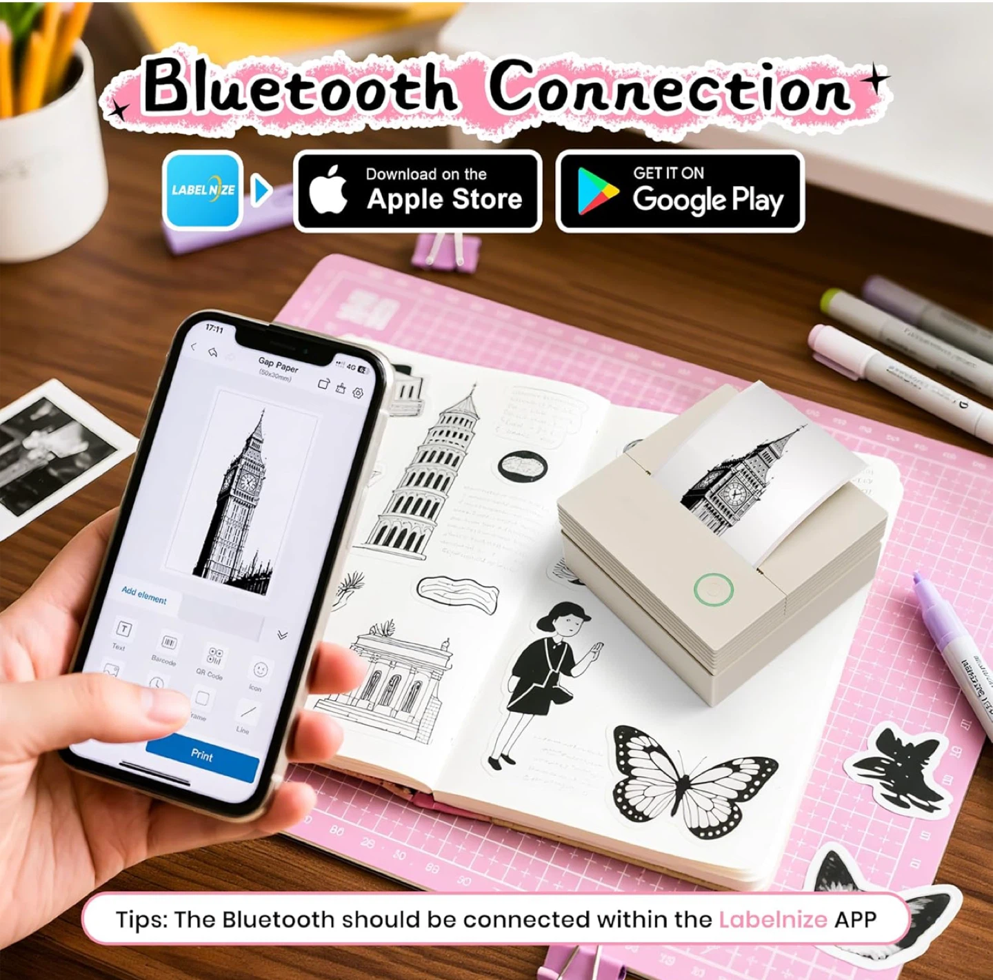 Sticker Printer mini Bluetooth thermal - photo 5