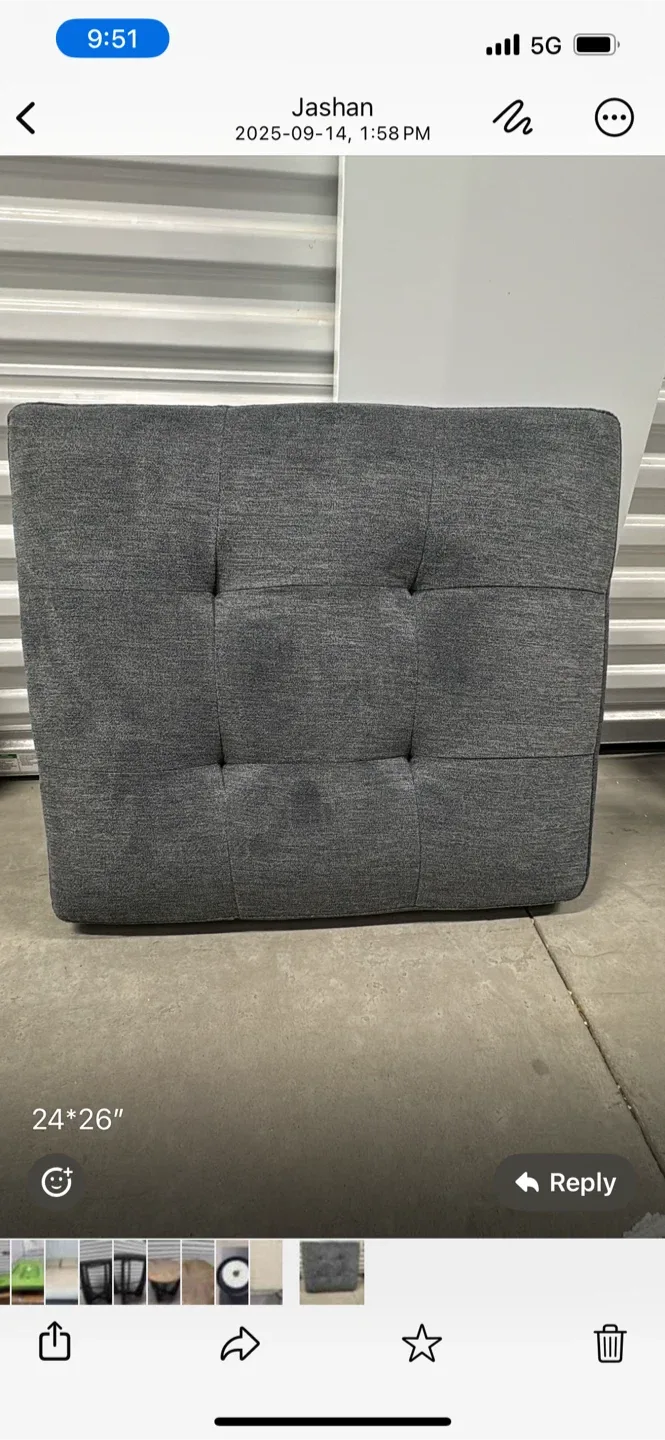 New Grey Tufted Headboard (24"x26") thumbnail