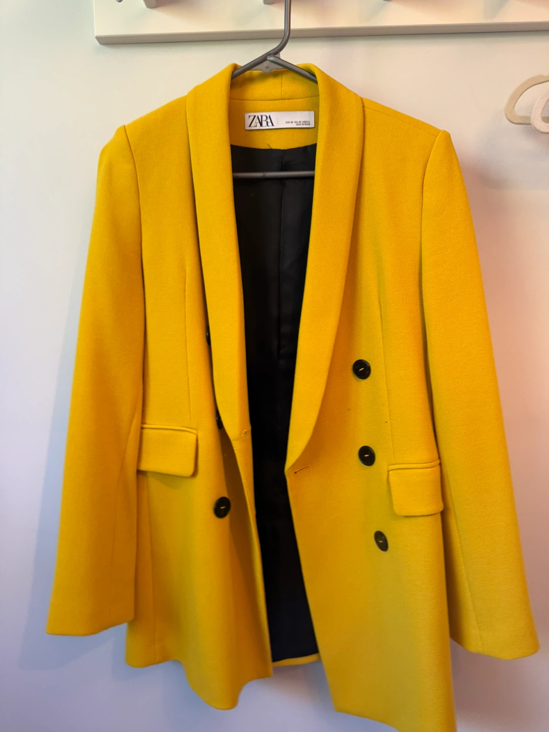 Zara Yellow Double Breasted Blazer XS