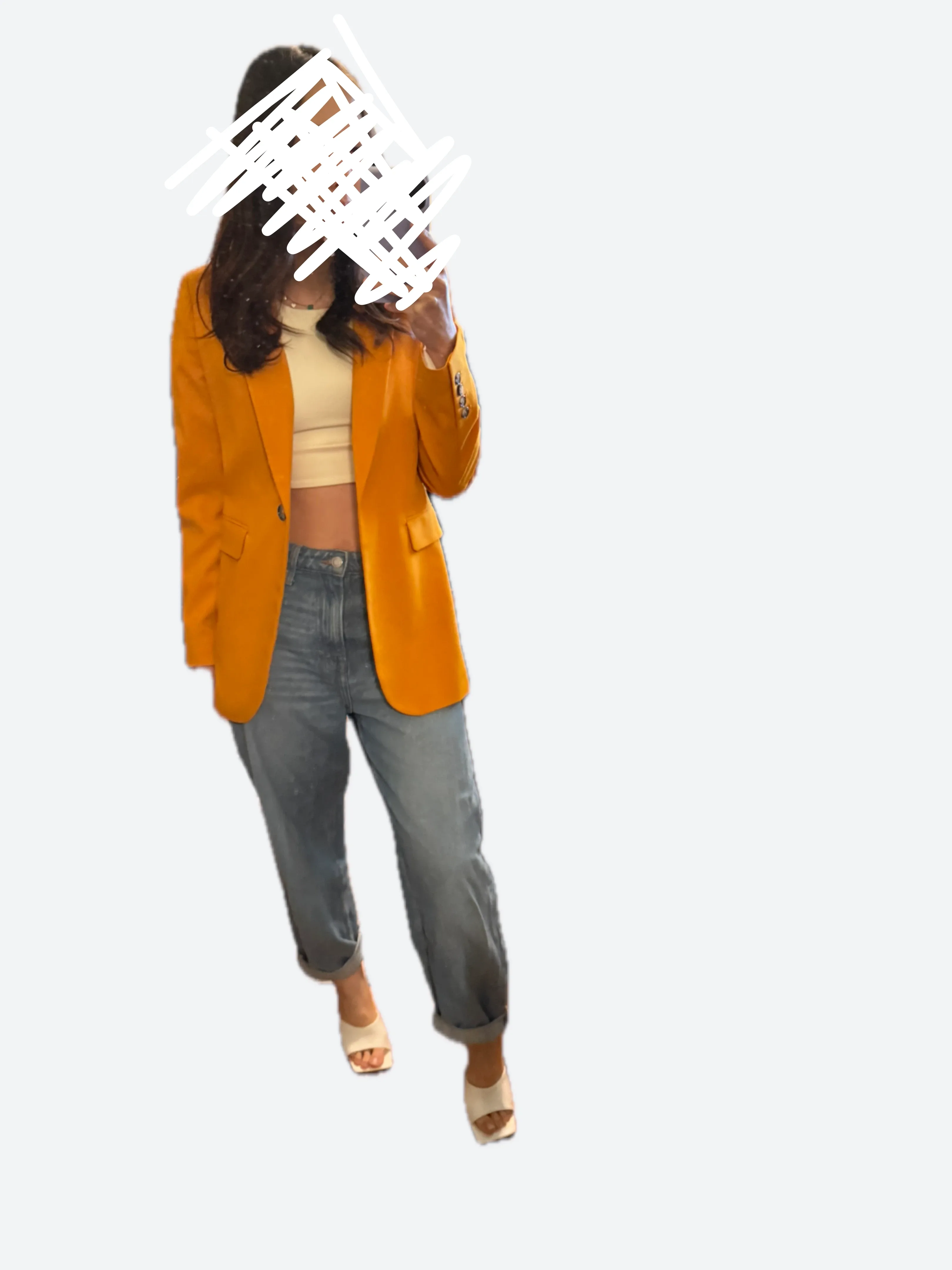 Zara XS Orange Blazer image indicator(2)