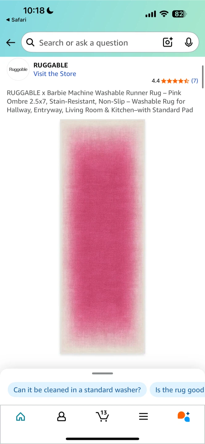Ruggable x Barbie Pink Ombre Runner Rug - 2.5x7 - photo 5