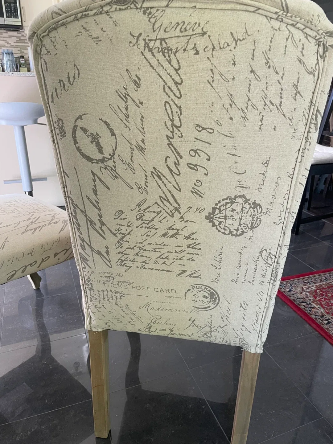 Set of two mid century modern upholstered chairs image indicator(3)