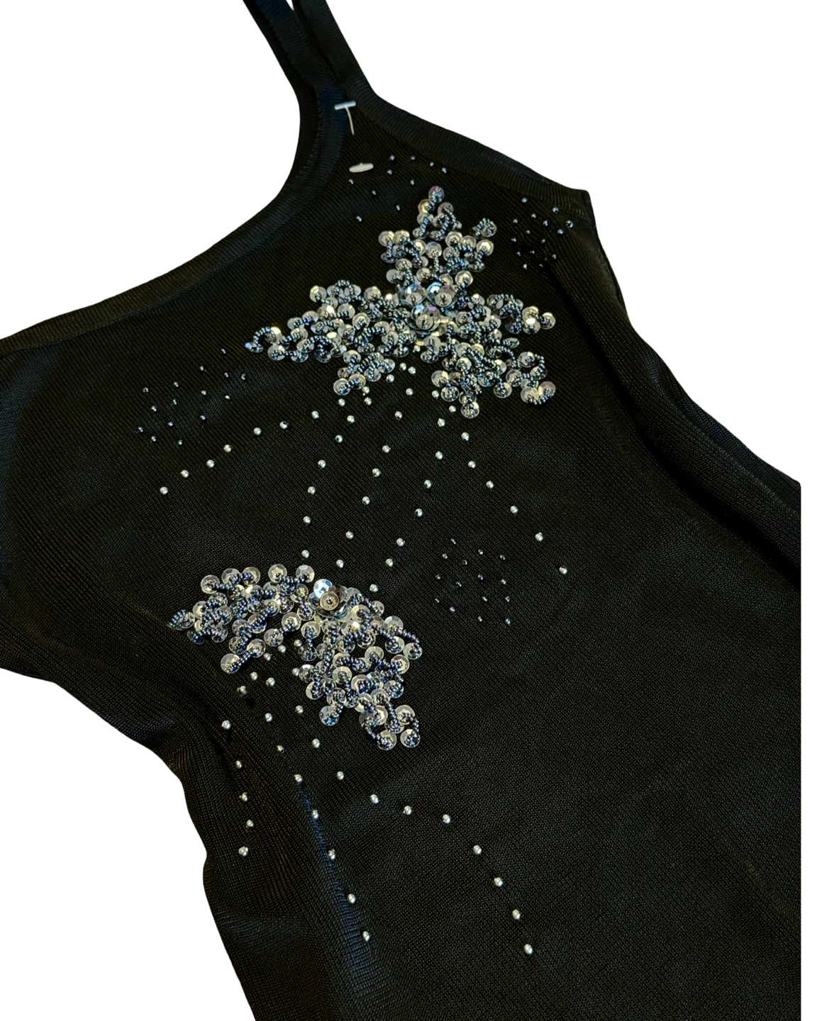 Y2K Black Embellished Tank Top- Size Small - photo 2