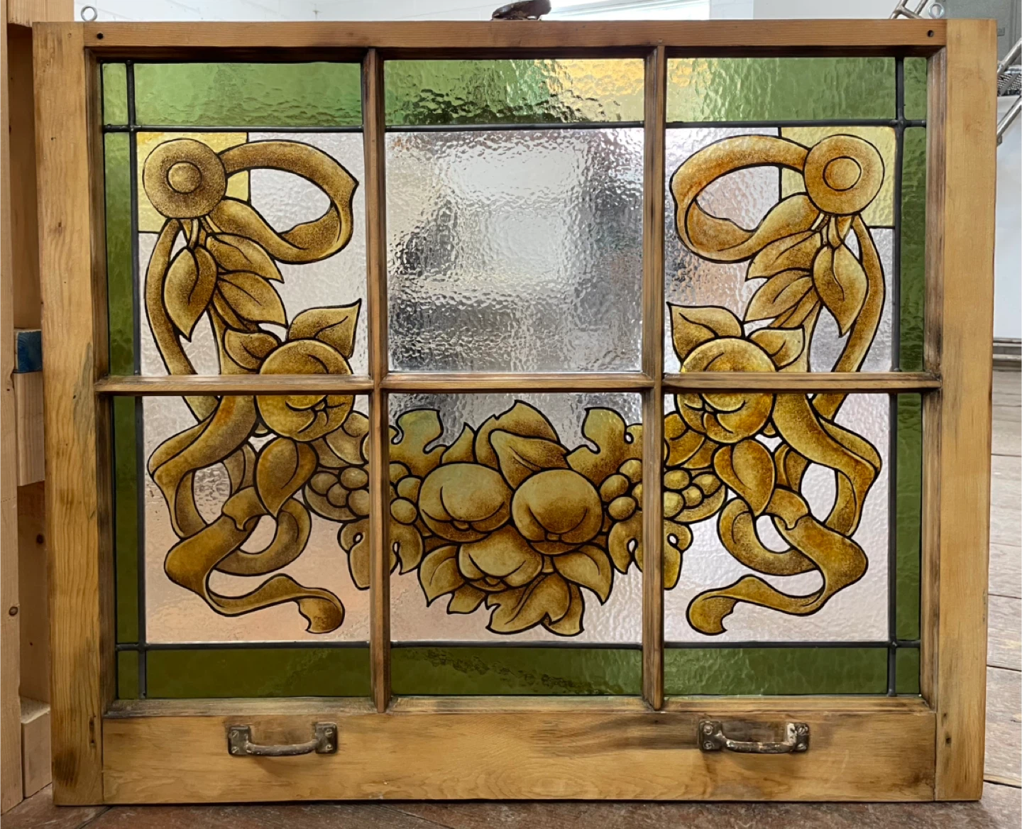 Painted Stained Glass Window Panel