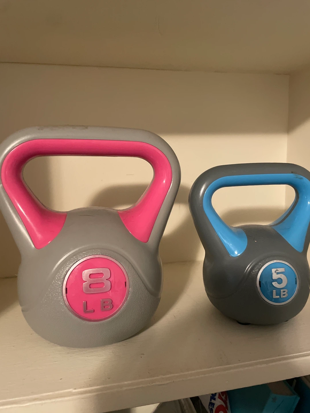 Kettlebells: 8lb Pink & 5lb Blue