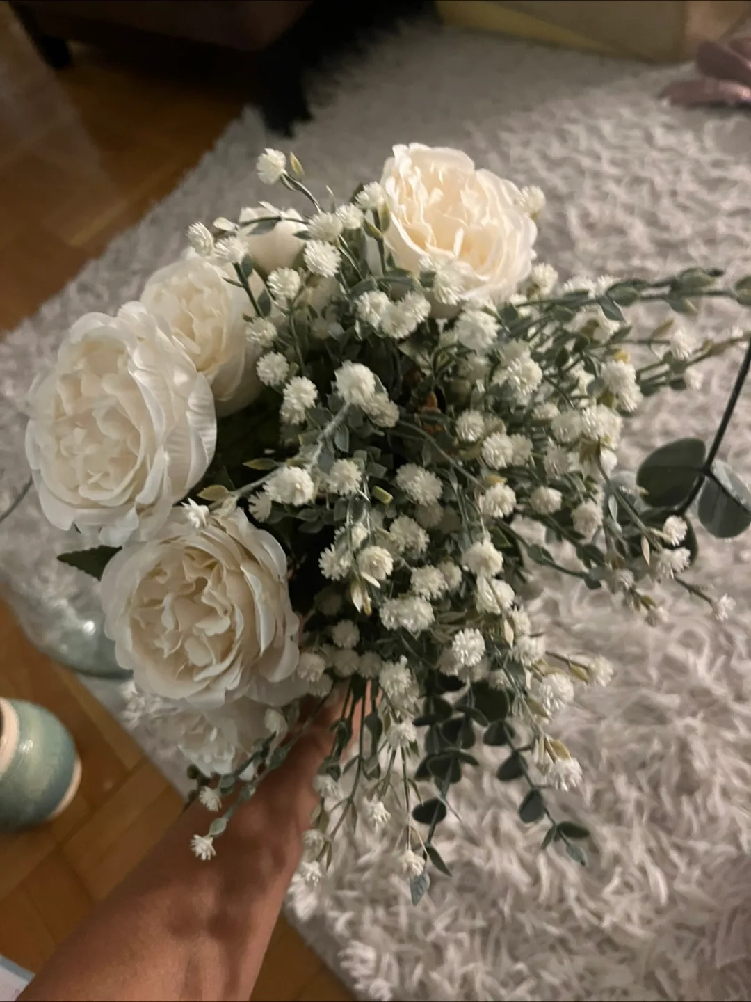Artificial Flower Bouquet - White thumbnail