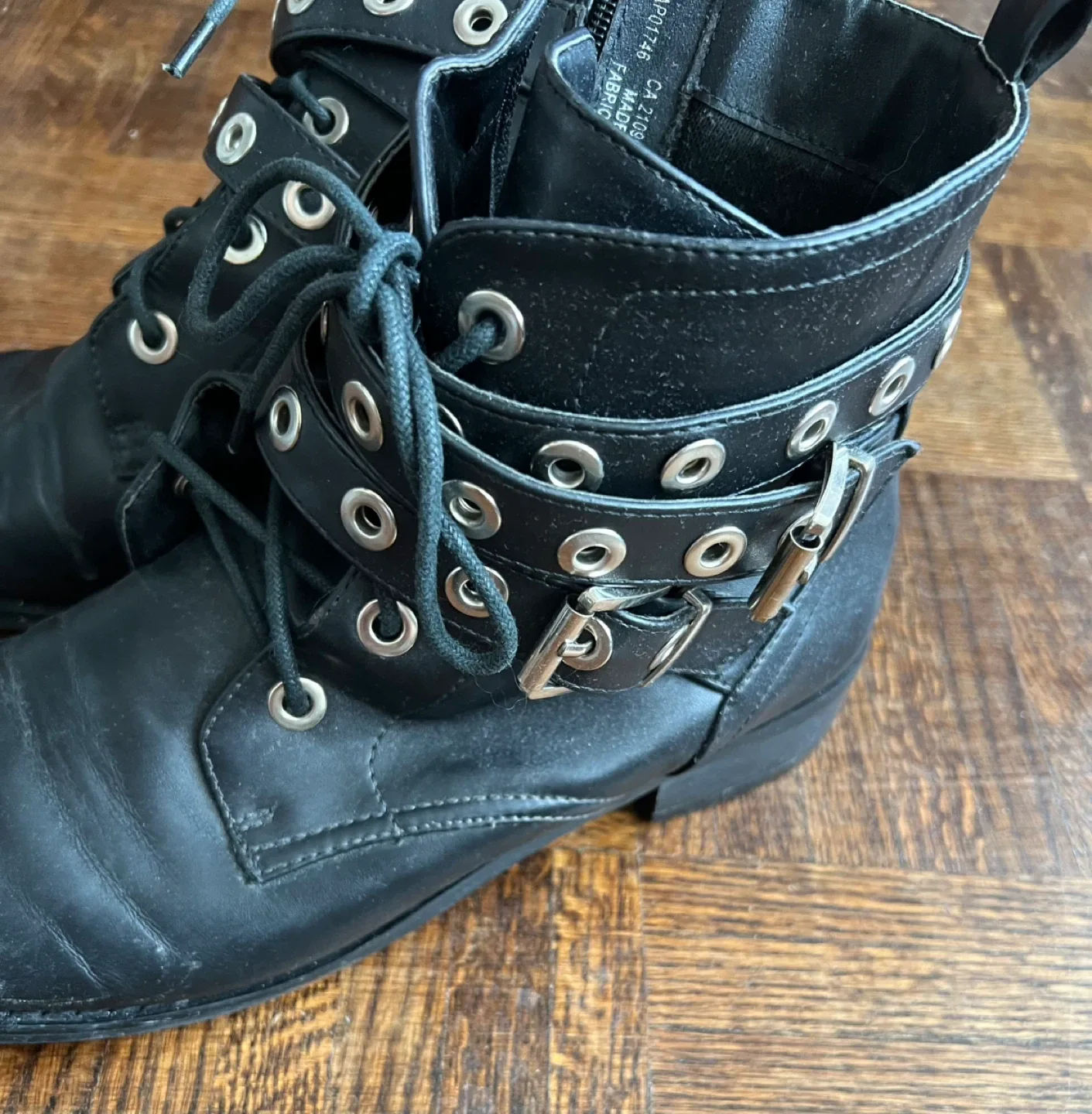 Black Ankle Boots with Buckle Detail image indicator(3)
