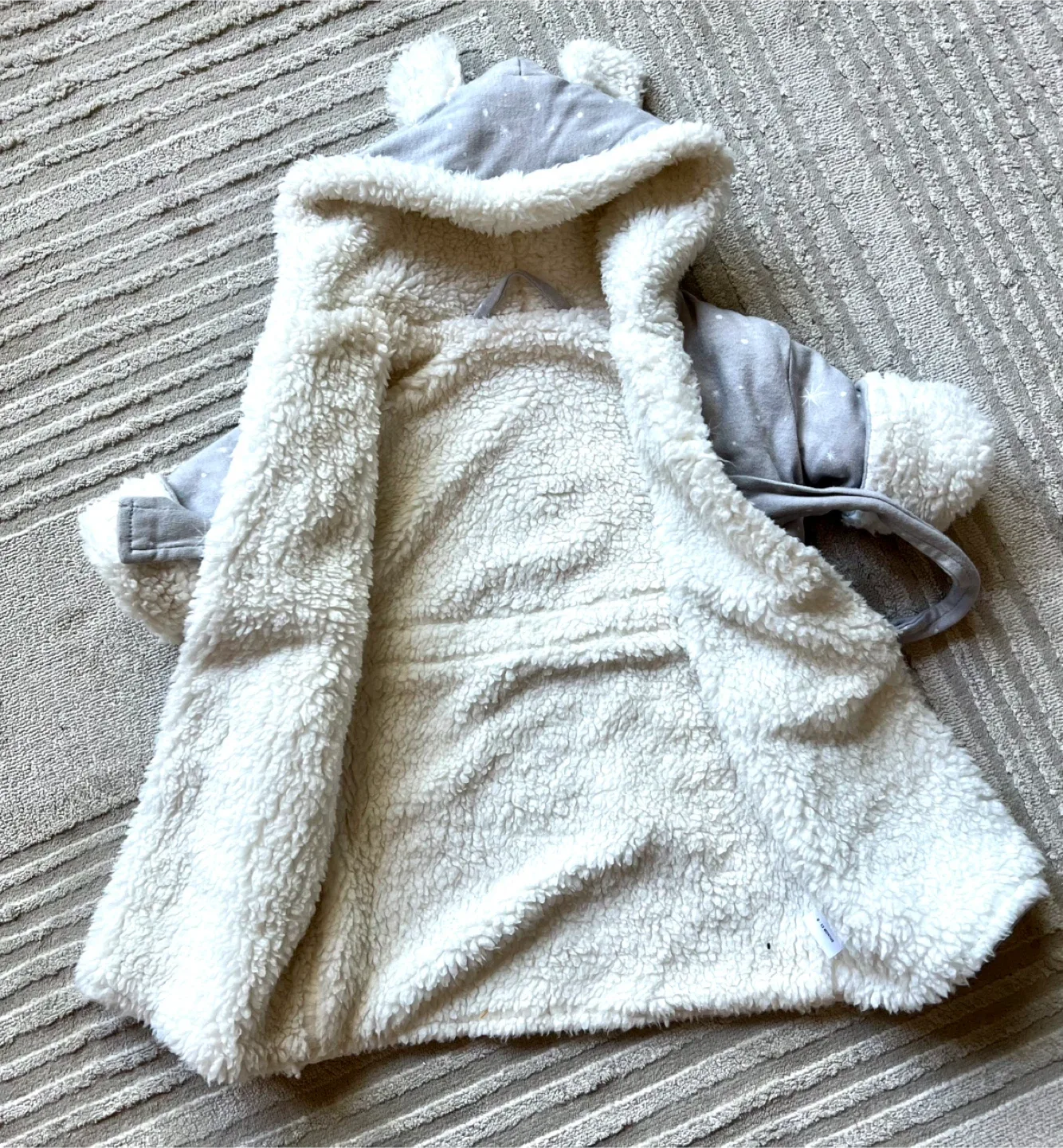 Grey Baby Bath Robe with Hood image indicator(3)