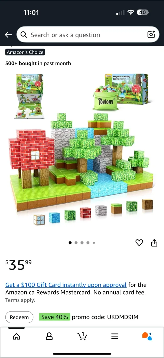 Toylogy MagWorld Forest Set Magnetic Building Cubes thumbnail