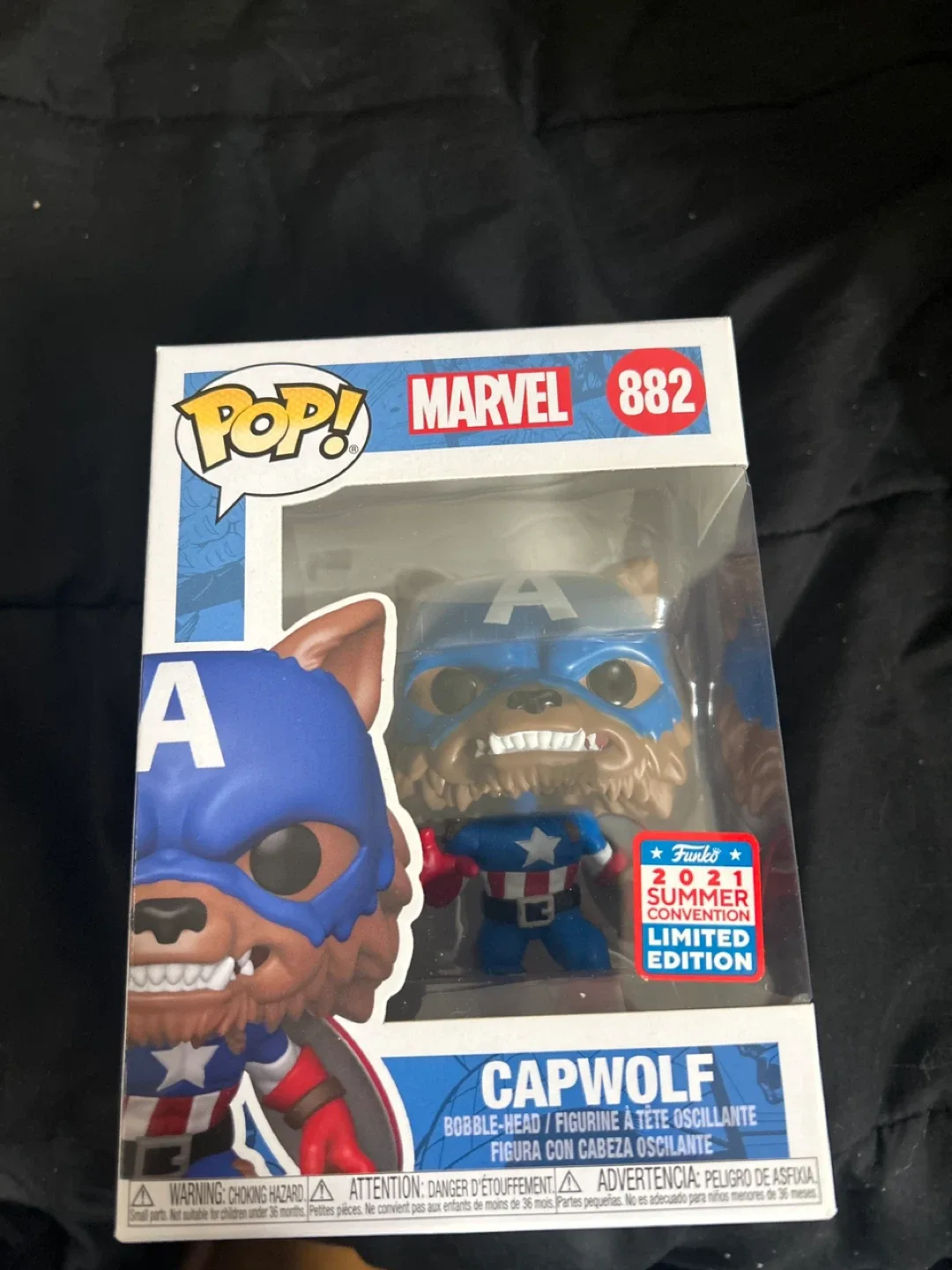 Funko Pop! Marvel 882 Capwolf 2021 Summer Convention LE thumbnail