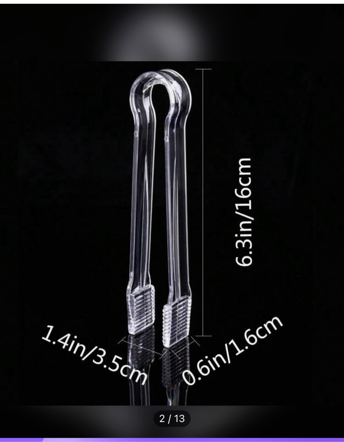 Acrylic Ice Tongs - Clear - photo 2
