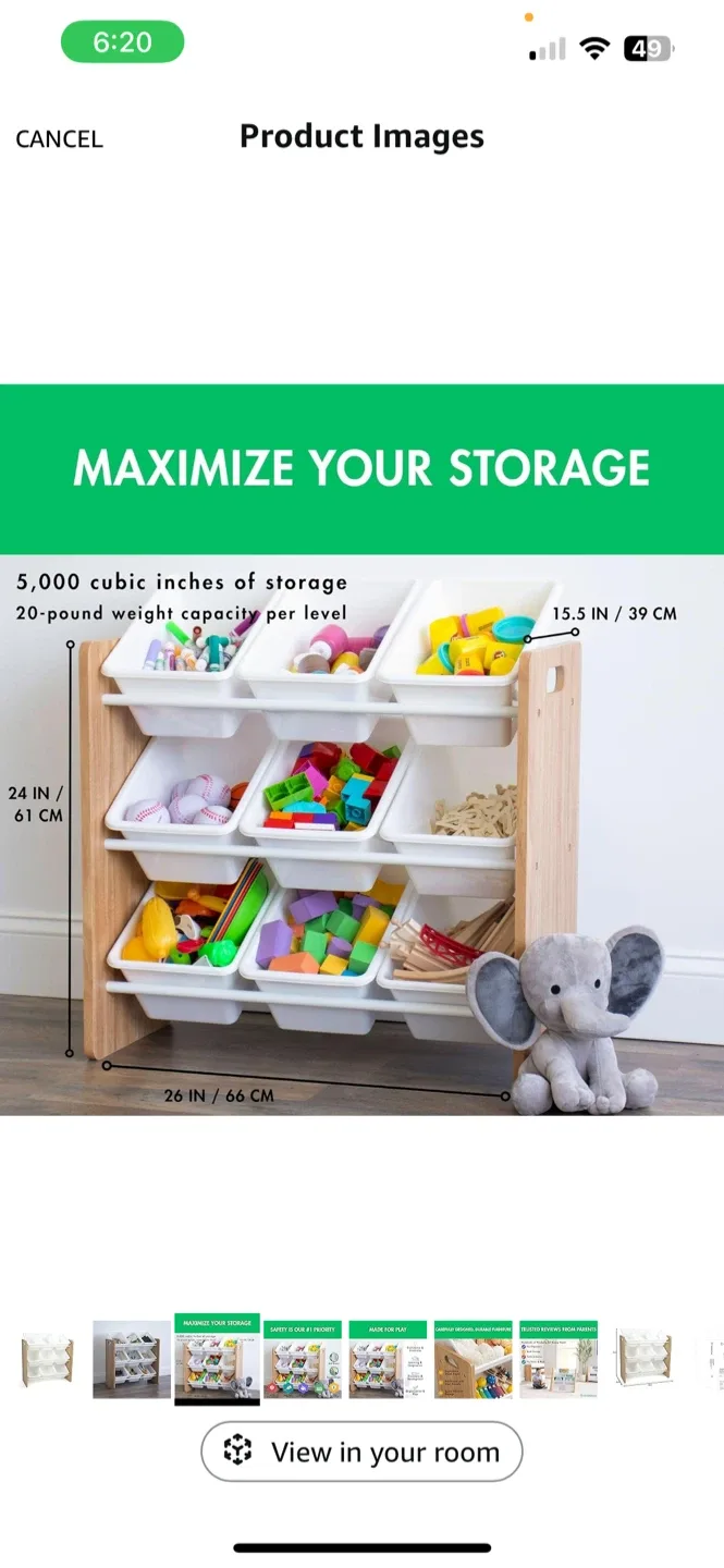 Kids Toy Storage Organizer with 9 Bins image indicator(3)